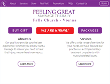 Tablet Screenshot of feelinggreatmassage.com